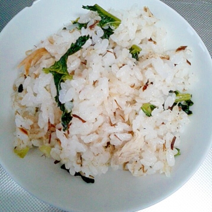 あじの干物の菜飯ご飯